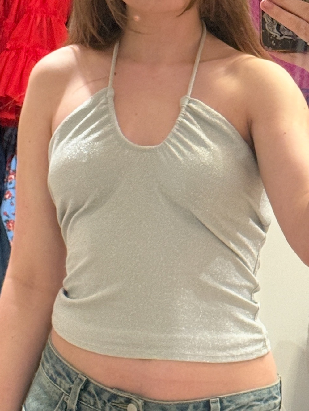 Reformation glitter halter top